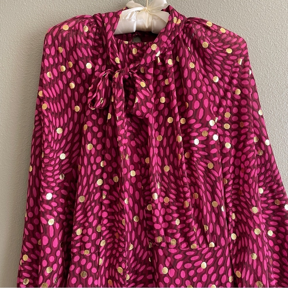 Scoop Womens Multicolor Blouson Sleeves Smocked Midi Dress Size S - Picture 3 of 11